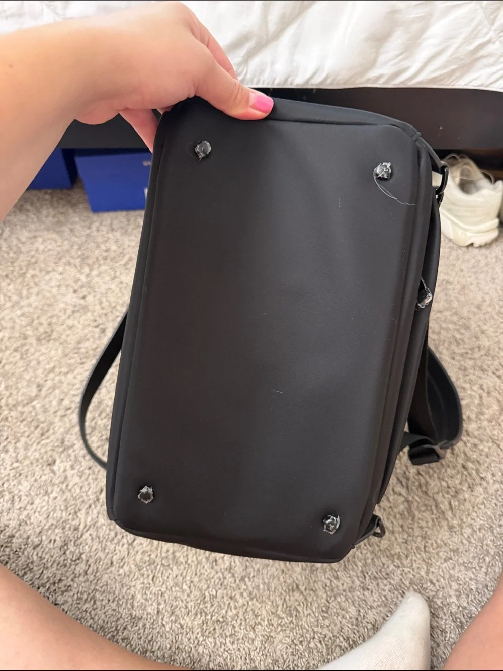 Mina Baie Black Baby Bag - Sleek Convertible Diaper Backpack nylon